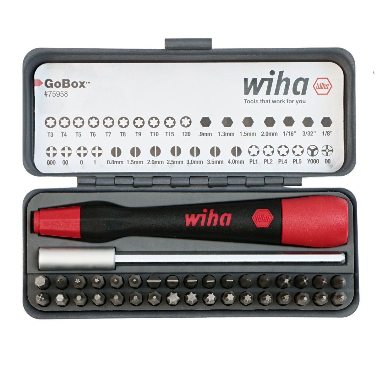 Wiha 75958 36 Piece GoBox Precision Micro Bit Set