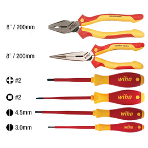 6 Piece Insulated Industrial Pliers and Screwdriver Set