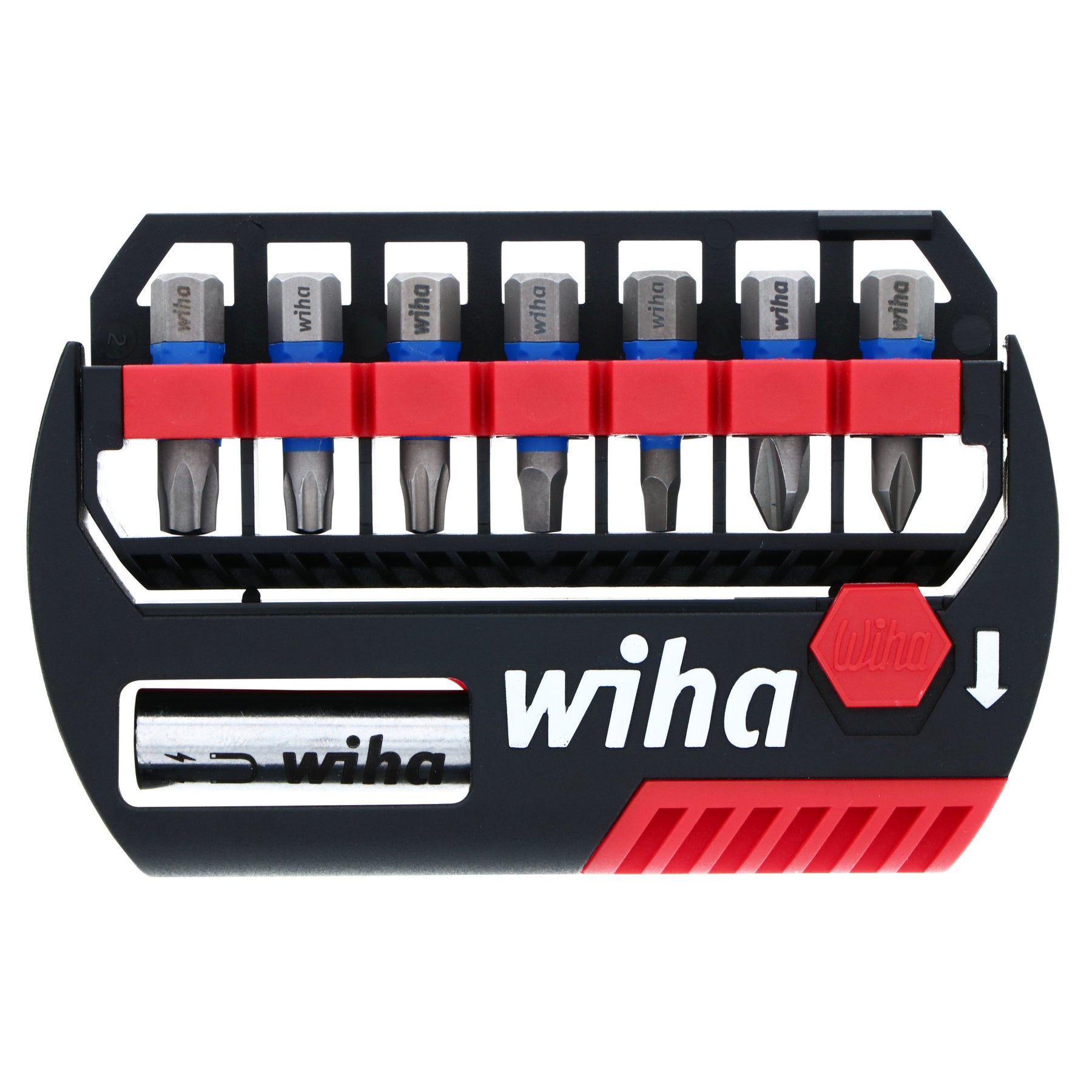 Wiha 70098 8 Piece BitBuddy TerminatorBlue Impact Bit Set With Magnetic Bit Holder - 1 Inch Bits