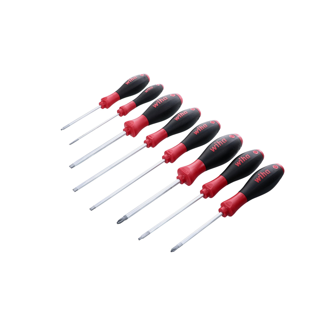 Wiha 30289 8 Piece SoftFinish Slotted and Phillips and Square Screwdriver Set